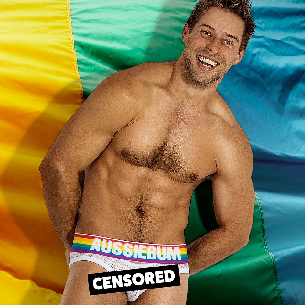 Pride Mesh White Brief Underwear range at aussieBum